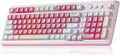 Teclado AULA de 99 teclas, teclado inalámbrico rosa para juegos, co...