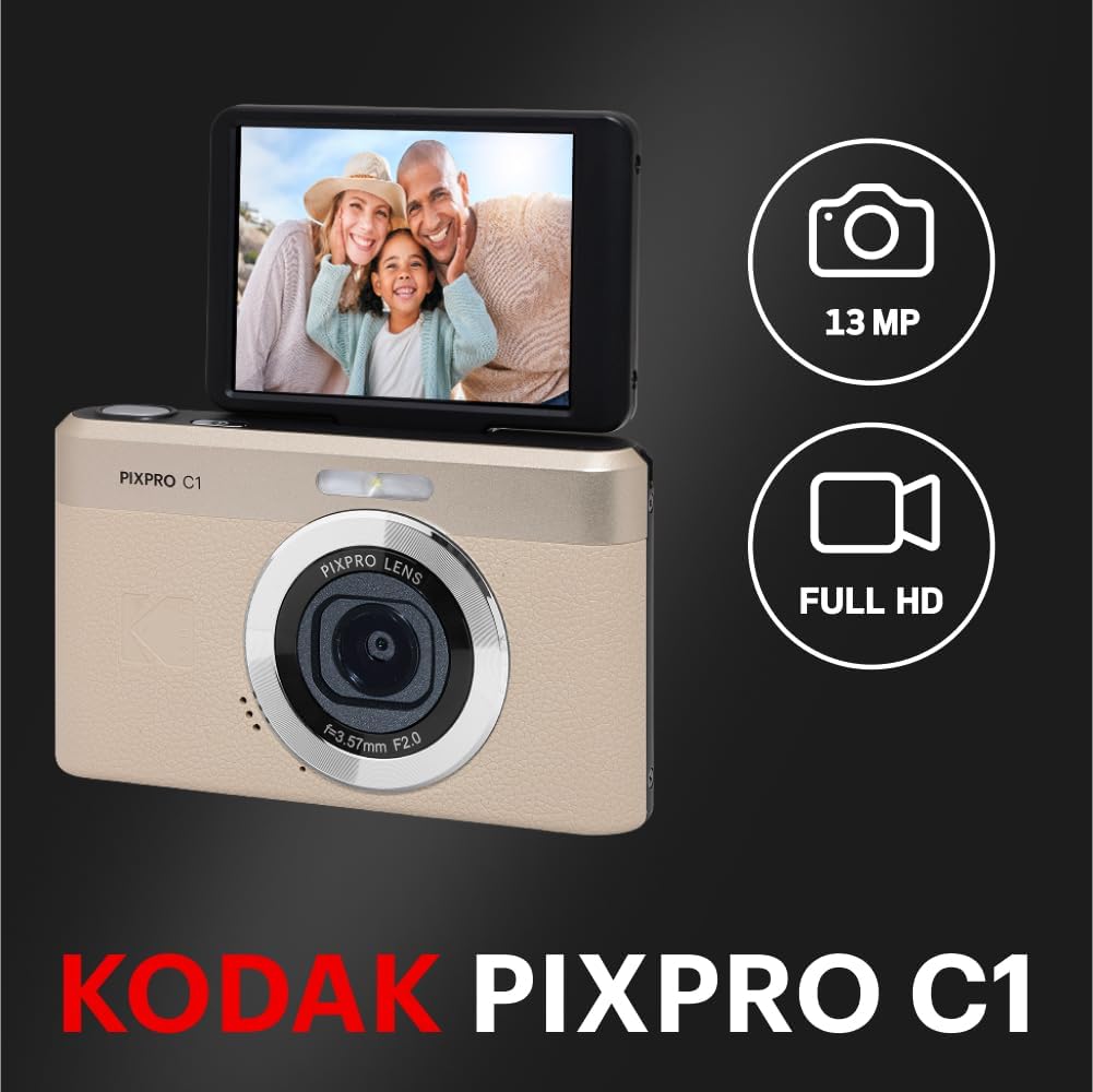 KODAK PIXPRO C1 - Cámara digital compacta de 13 MP, lente fija de 1...