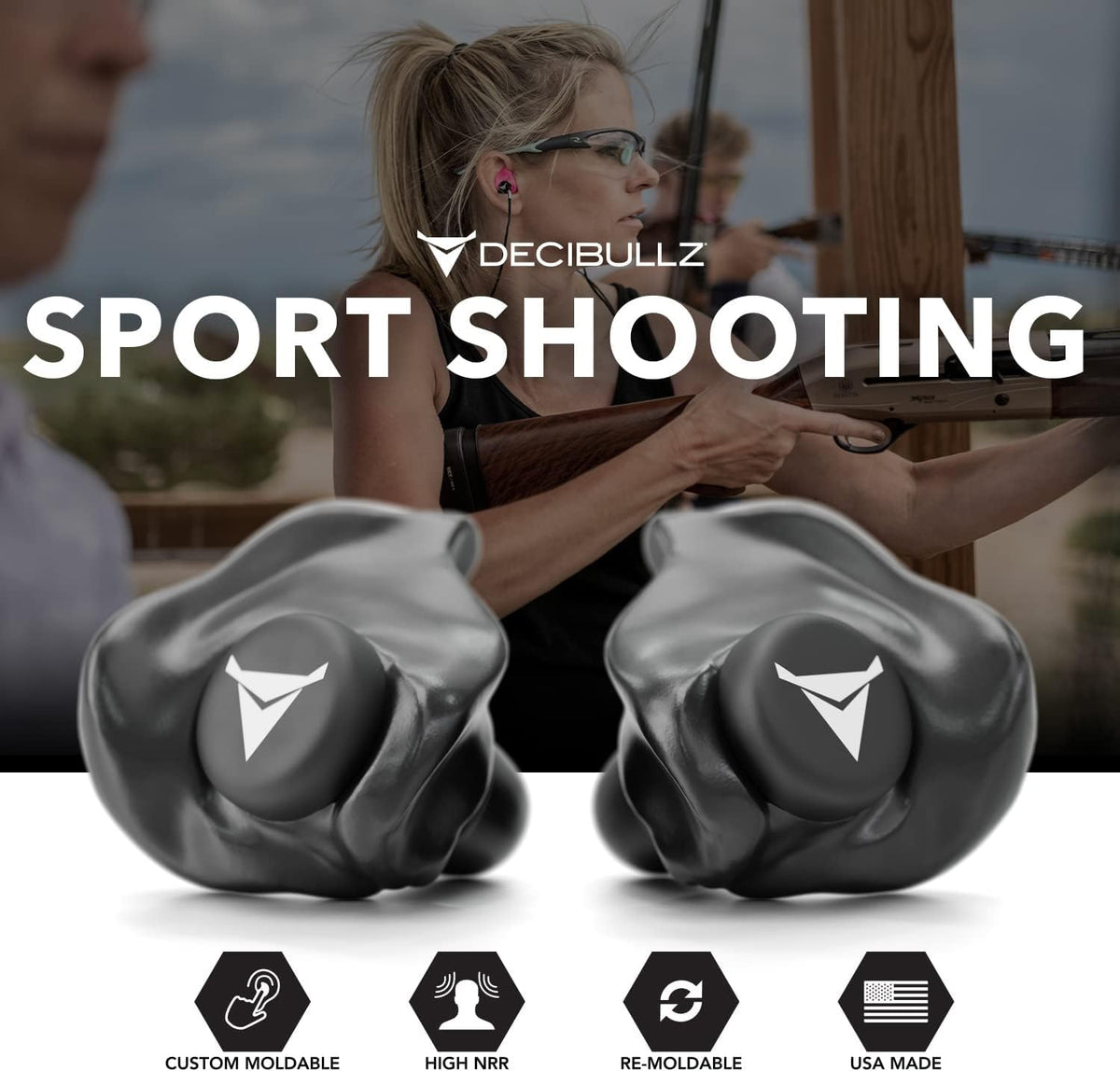 Decibullz - Tapones para oídos moldeables a medida, 31 dB NRR más a...