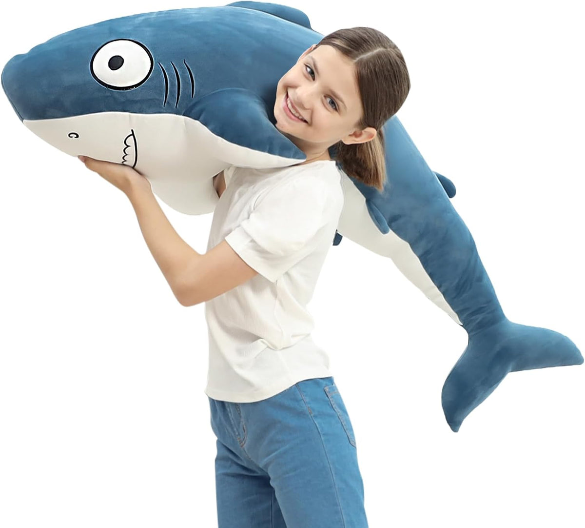 HAIJUNYA Peluche de Tiburones Gigantes Azules de 48", Animales...