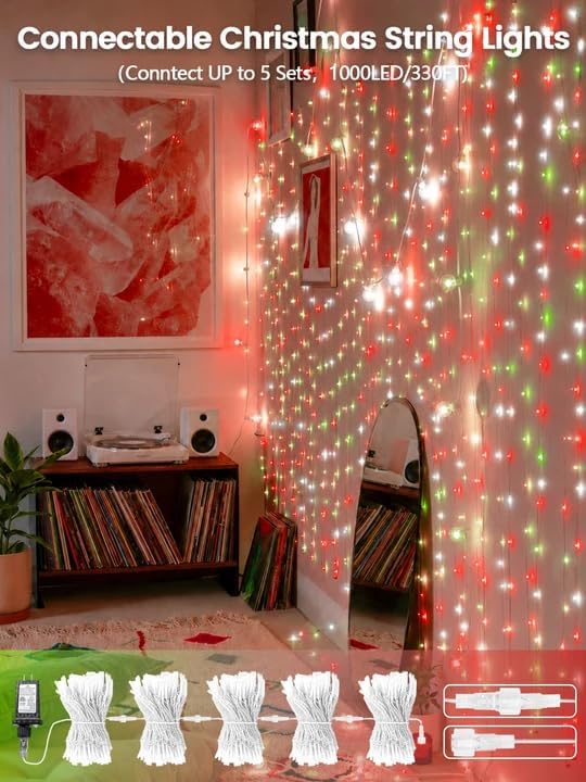 Guirnalda de 200 luces LED conectables mejoradas para interiores y...