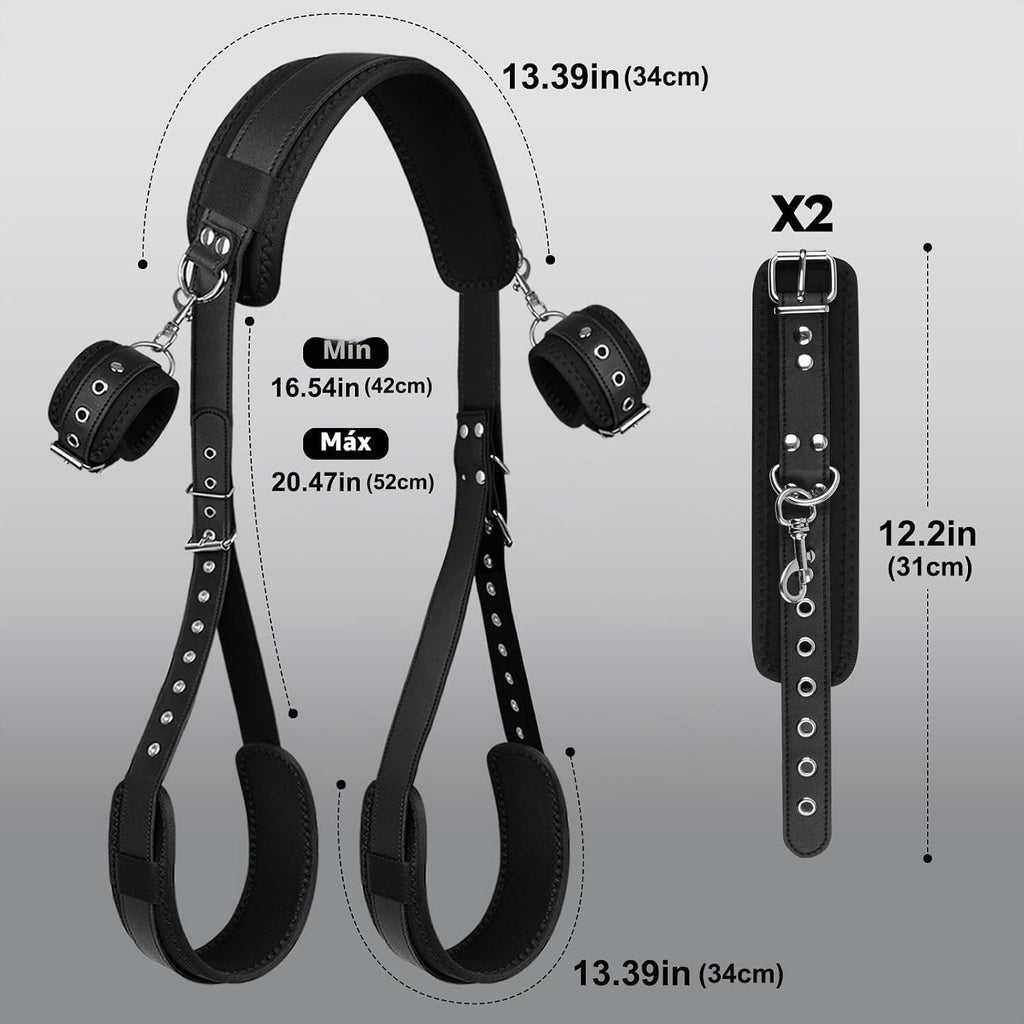 Sex Bondage BDSM Kit de restricciones de cama con esposas del cuell...