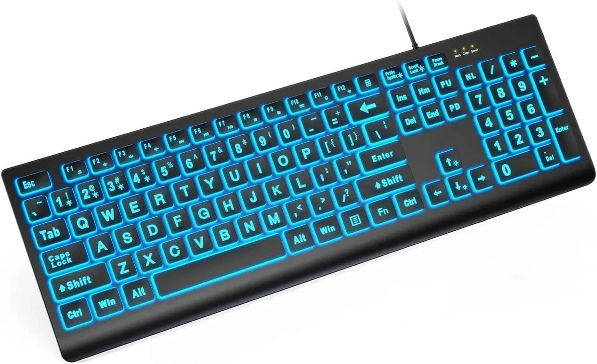 SABLUTE K11PRO Teclado retroiluminado de impresión grande, fuente 3...