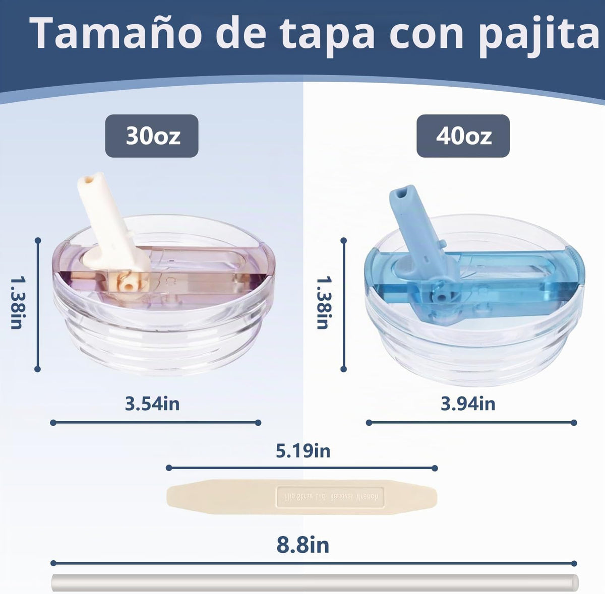 Paquete de 2 Tapas con Pajita Abatible de 40 oz para Vaso Stanley Q...