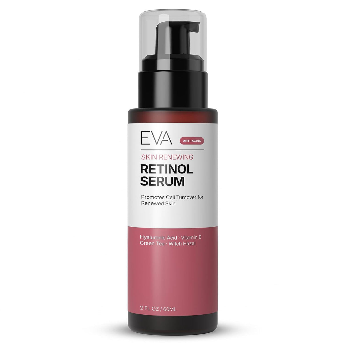 Eva Naturals Retinol Serum for Face, Suero de noche con ácido hialu...