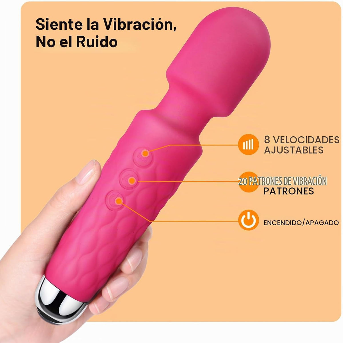 Tokomes Masajeador de mano, masajeador vibratorio recargable inalám...