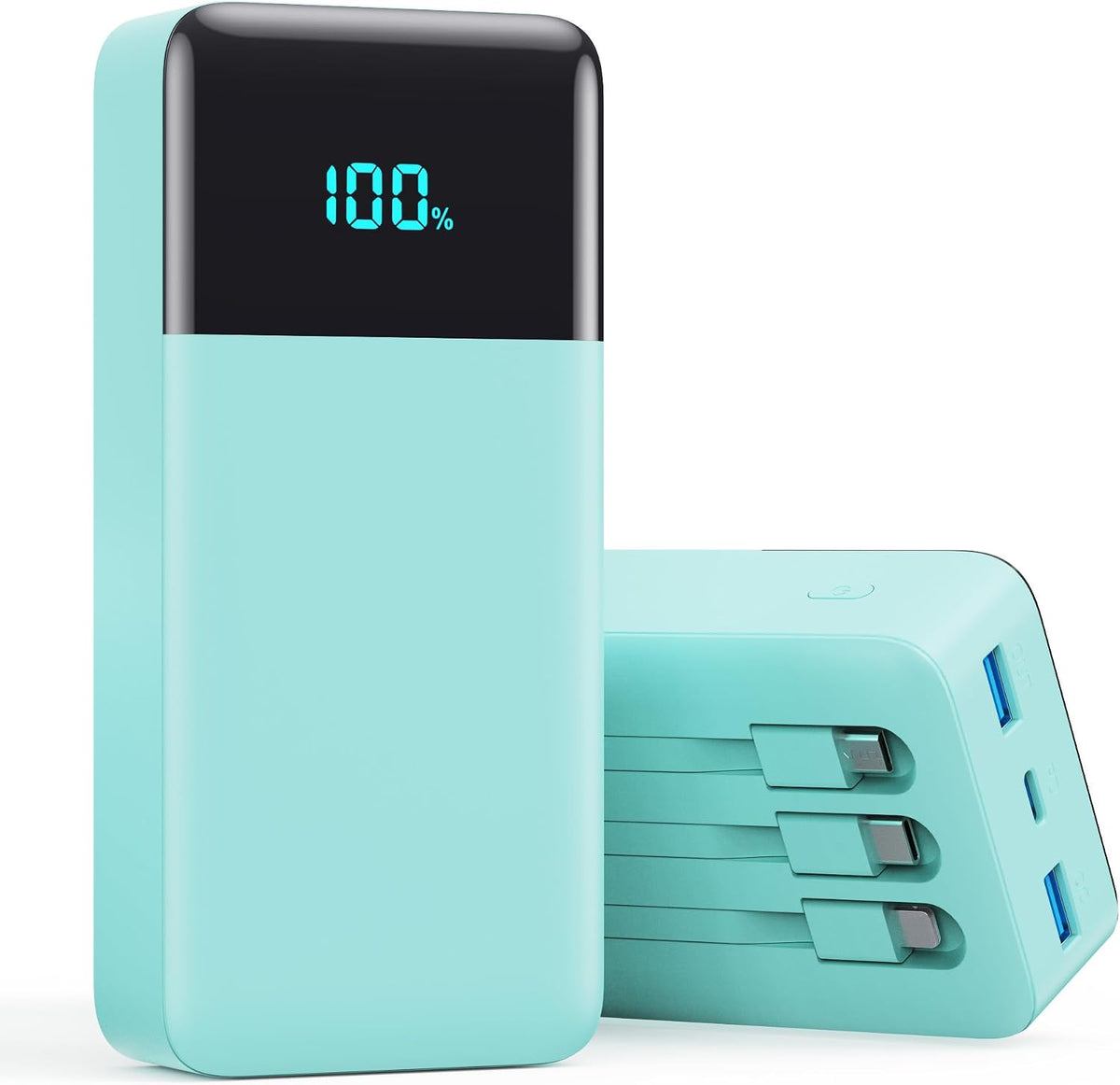 Cargador portátil de 50800 mAh con 3 cables integrados, 25 W PD QC4...