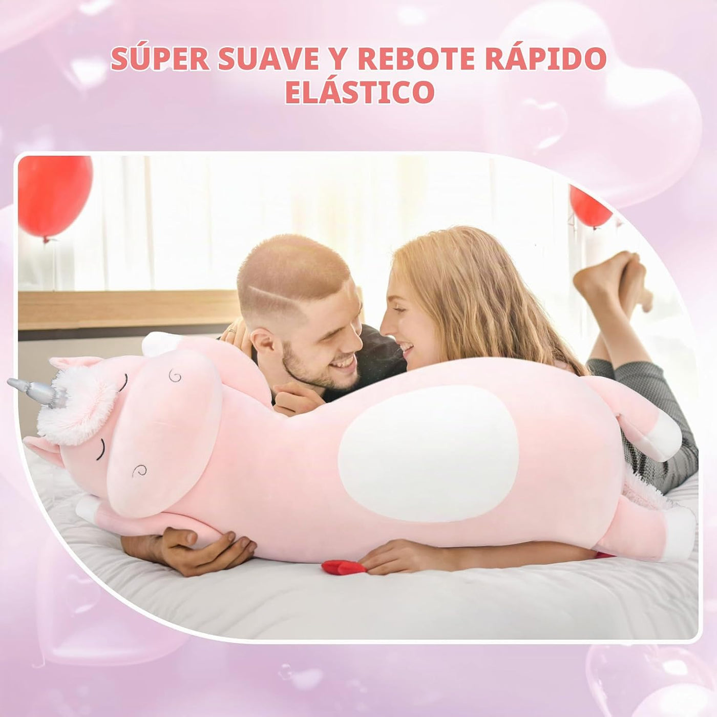 MorisMos Almohada grande con forma de unicornio, 36.2 pulgadas, pel...