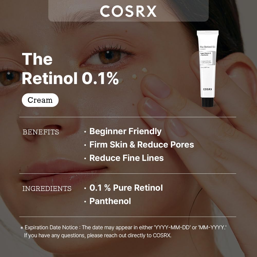 COSRX Rutina de cuidado de la piel matutina: crema con retinol al 0...