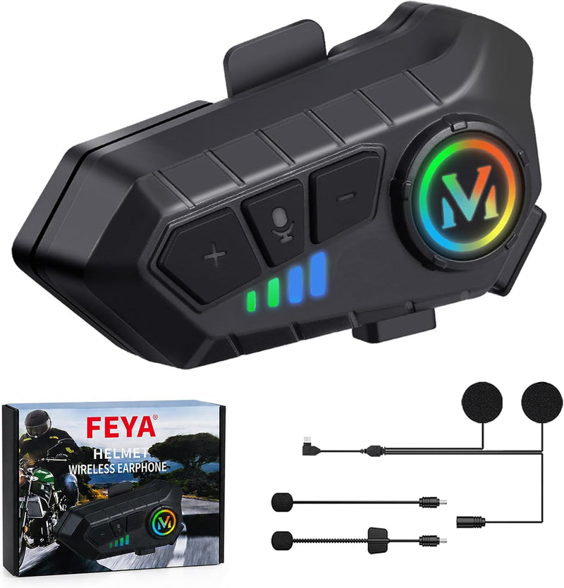 Auriculares para casco de motocicleta FEYA con alta duración de bat...