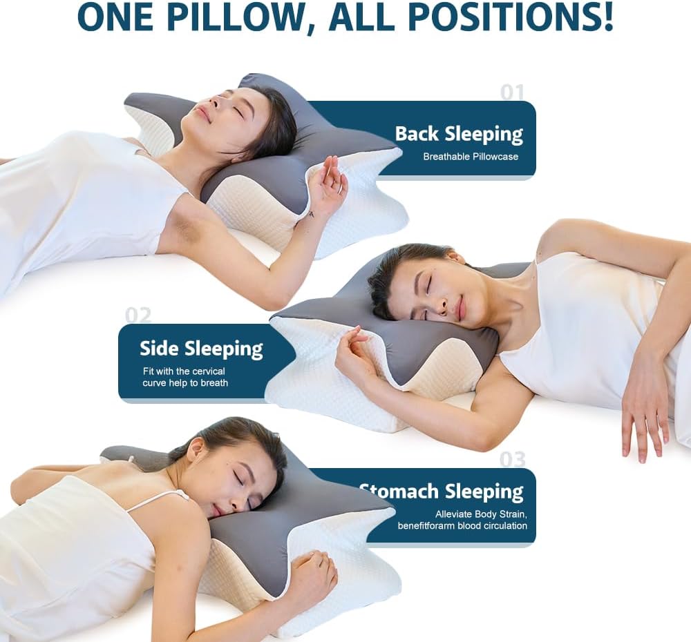 TAFOWTET Almohada cervical de espuma viscoelástica \u2013 Soporte e...