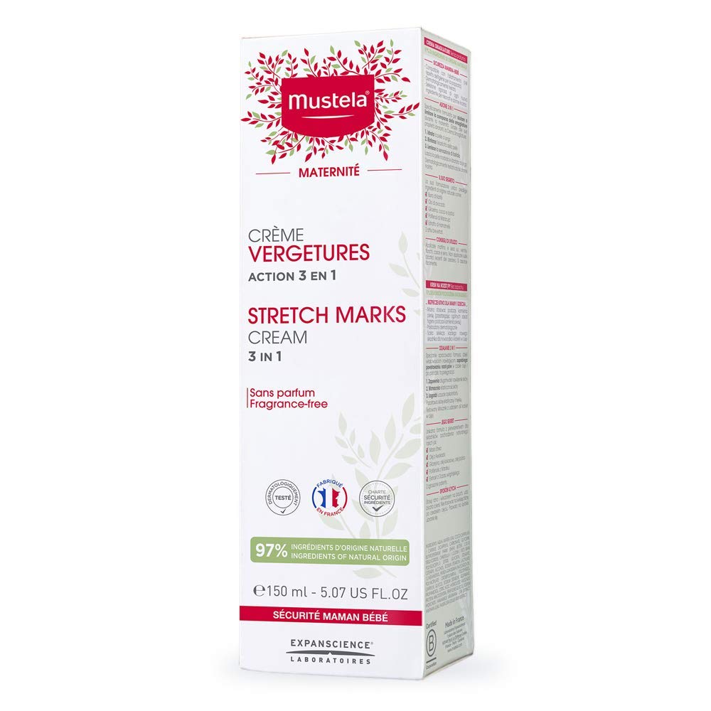 Mustela Crema de estrías de maternidad para el embarazo, hidratante...