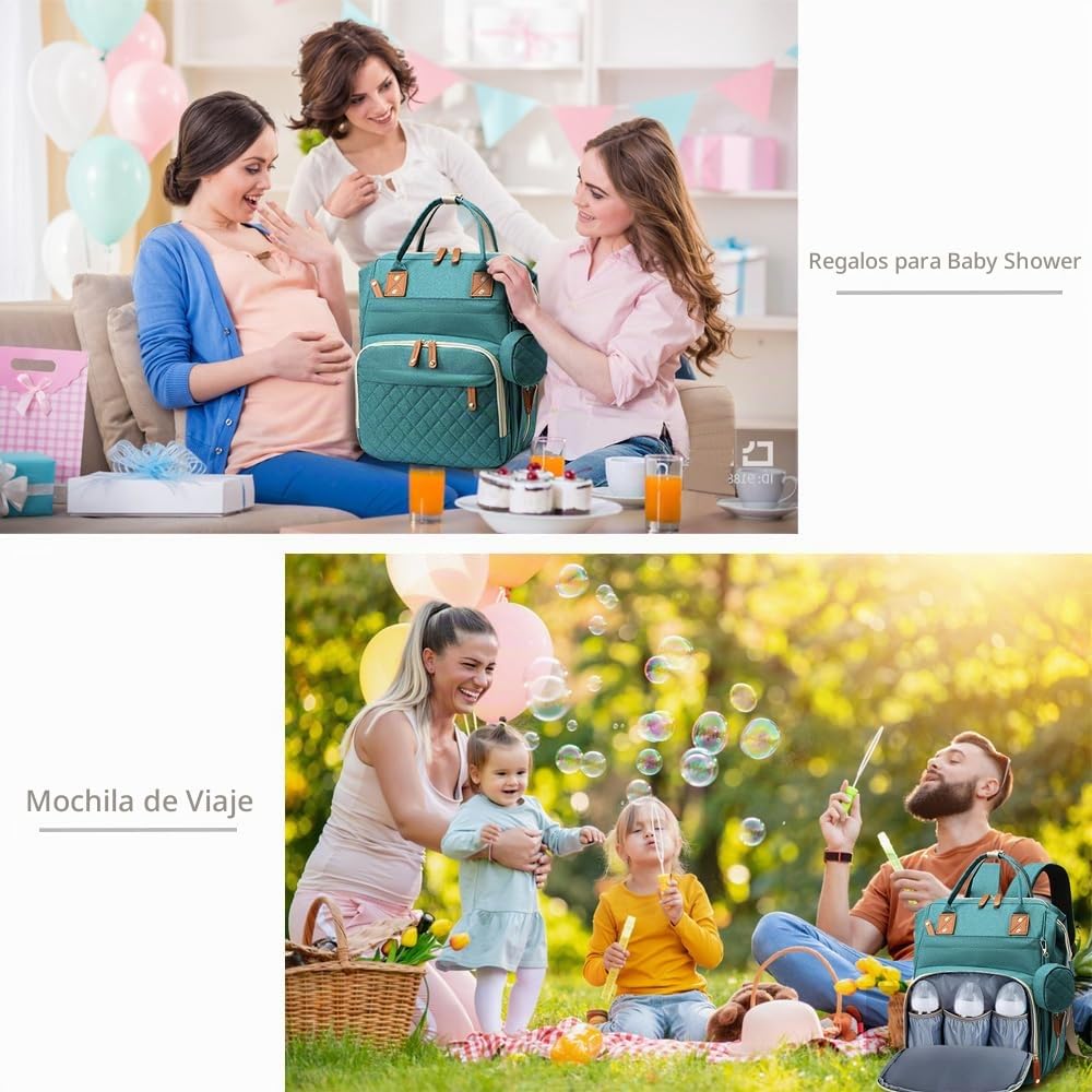 SHITIESHOU Bolsa de pañales mochila para bebé, bolsa de pañales par...