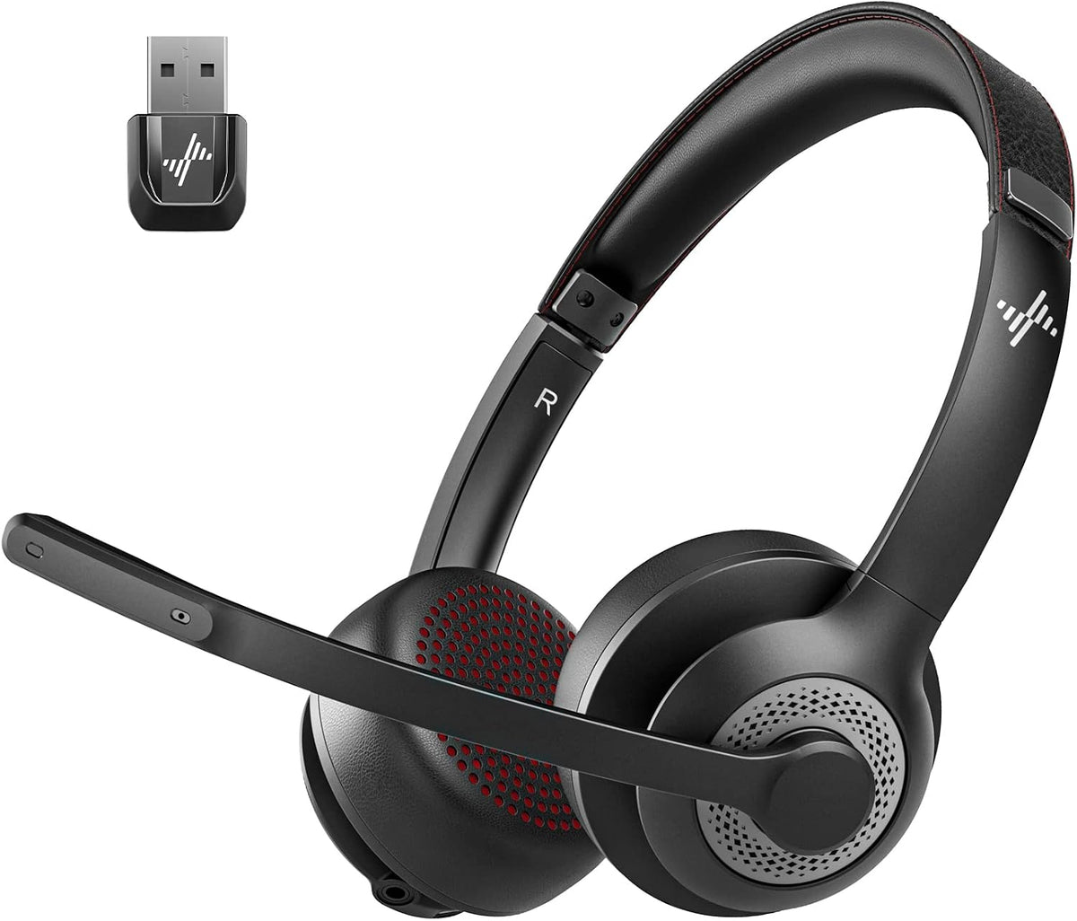 JIAMQISHI - Auriculares inalámbricos con micrófono para el trabajo,...