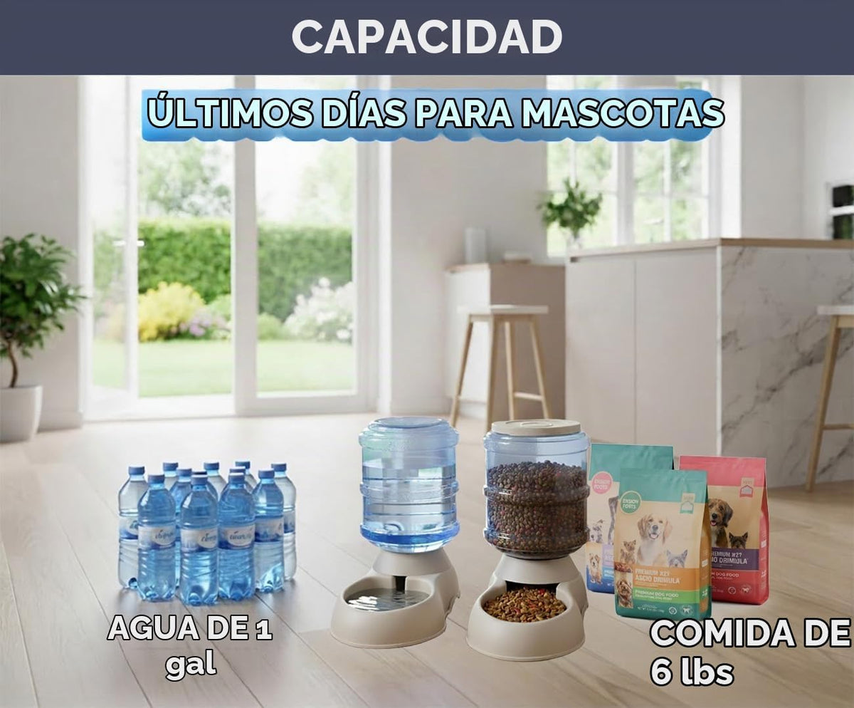 Ito Rocky Juego de alimentador automático para gatos y perros y dis...