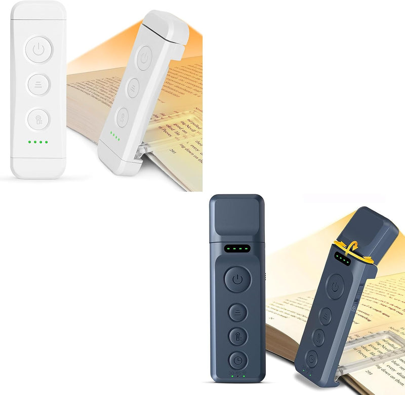 Glocusent Luz de libro recargable USB y luz de lectura con ayuda pa...