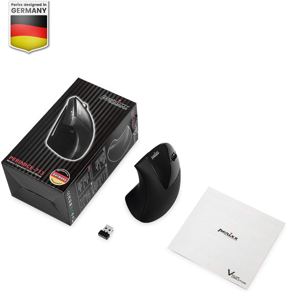 Perixx PERIMICE-713 Ratón vertical ergonómico inalámbrico - 800\/12...