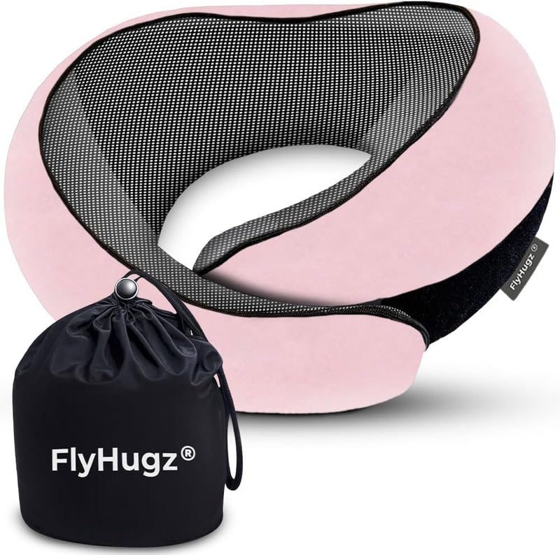 FlyHugz® Almohada de viaje para el cuello | Almohada de espuma visc...