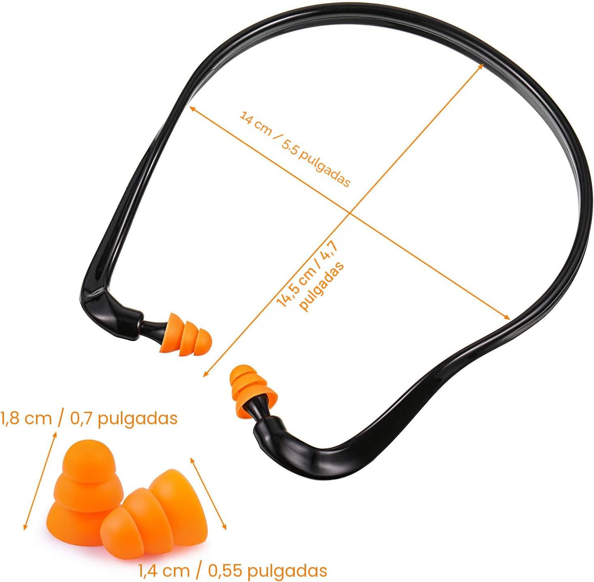 BBTO Tapones para los oídos con banda para campo de tiro, tapones p...