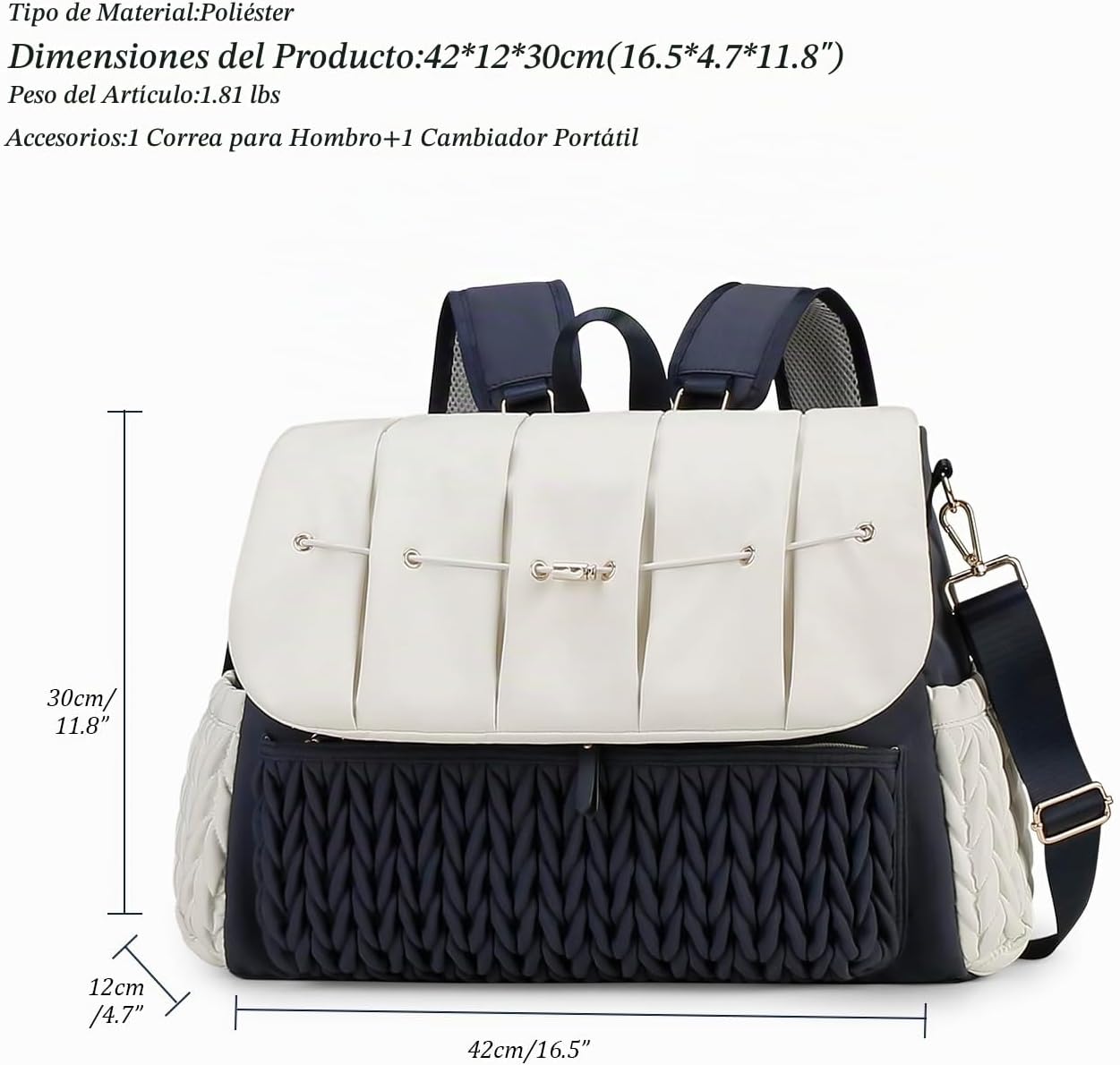Lmbabter Bolsa para pañales, mochila de mensajero, mochila de viaje...