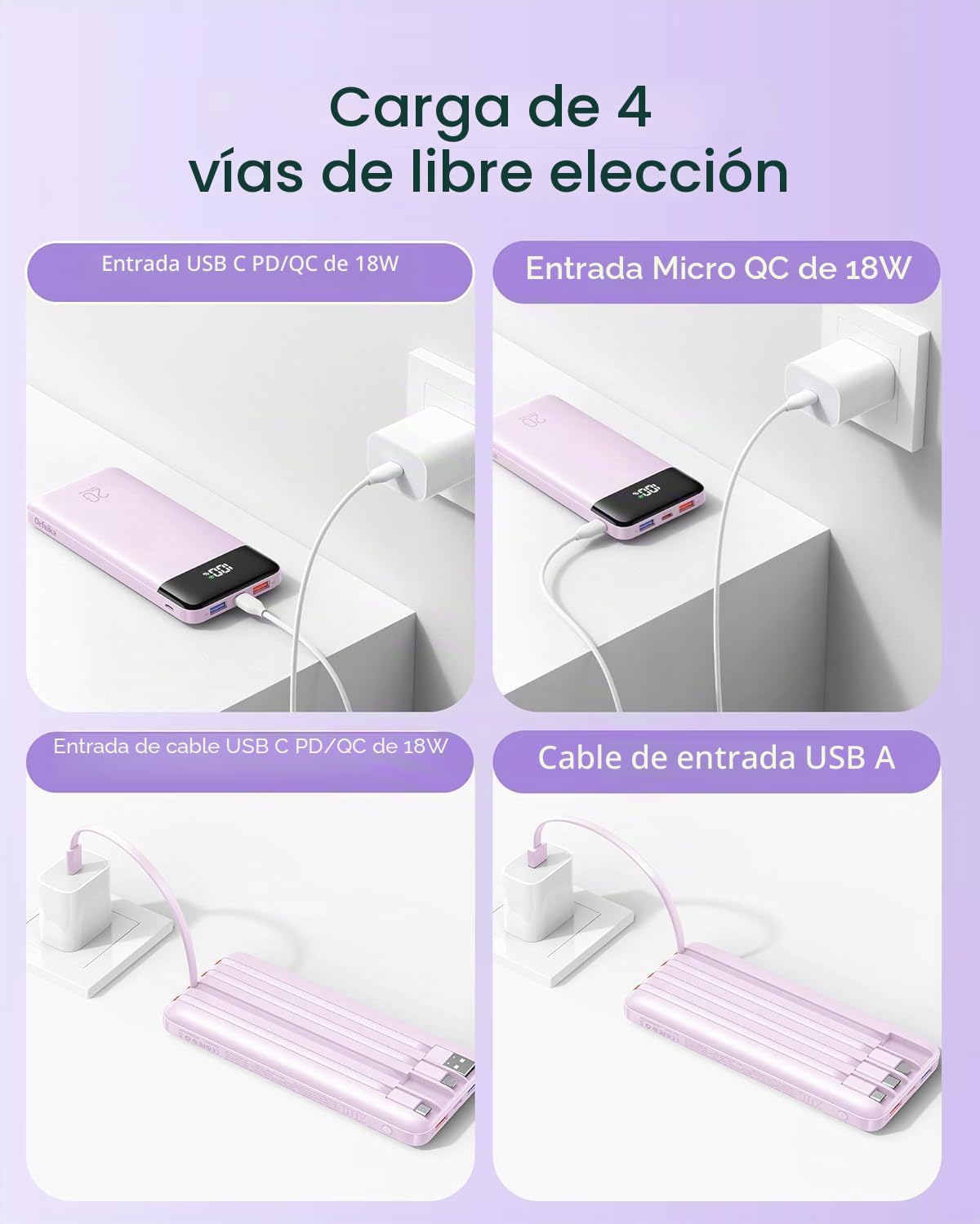 Orfeika Banco de Energía 20000mAh de Carga Rápida, Cargador Portáti...