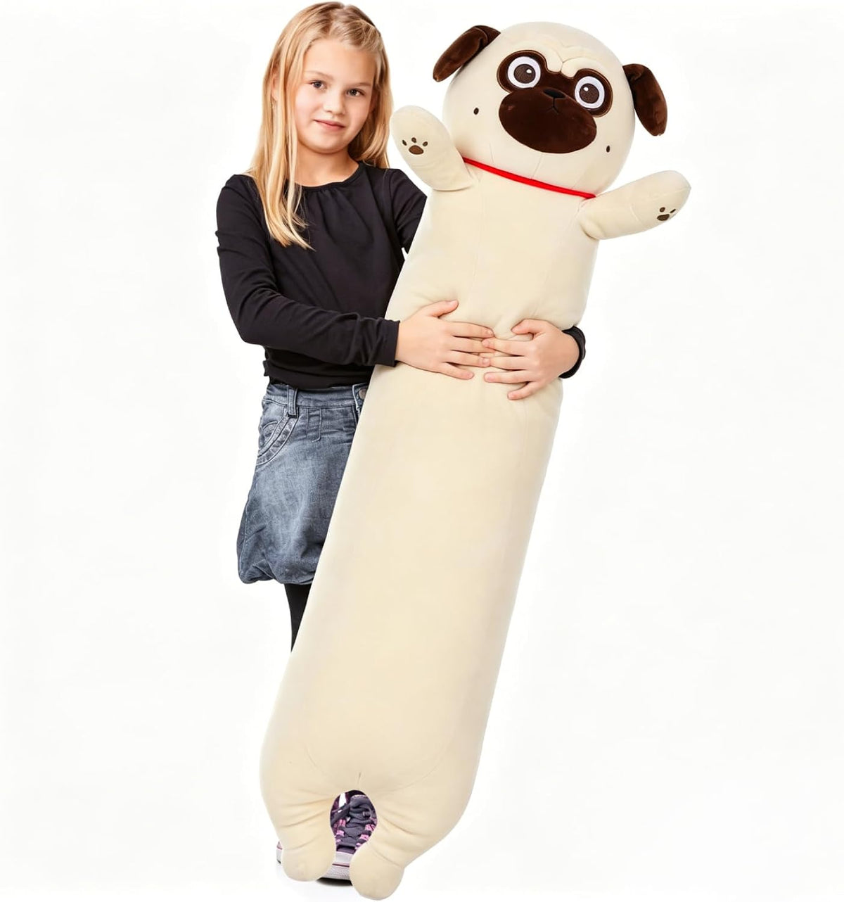 MaoGoLan Almohada de Peluche Super Suave de Perro Pug de 109 cm de...