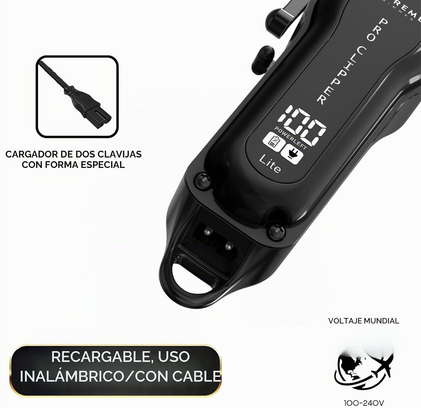 Supreme Trimmer Pro Clipper Lite - Juego de cortapelos profesional...