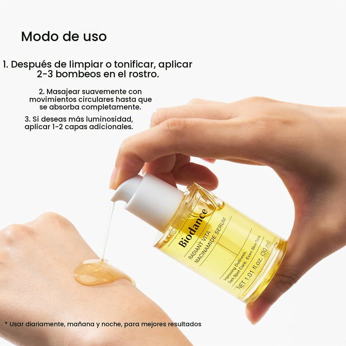 BIODANCE Radiant Vita - Suero de niacinamida, para un cuidado unifo...