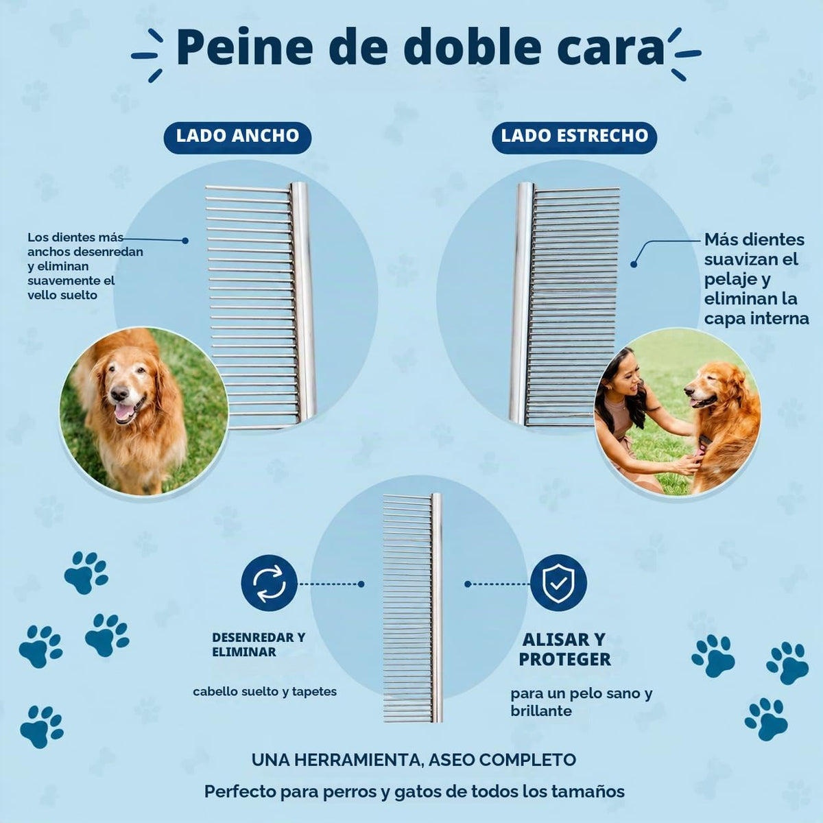 Sinko Cepillo de desprendimiento para perros y gatos, rastrillo y p...
