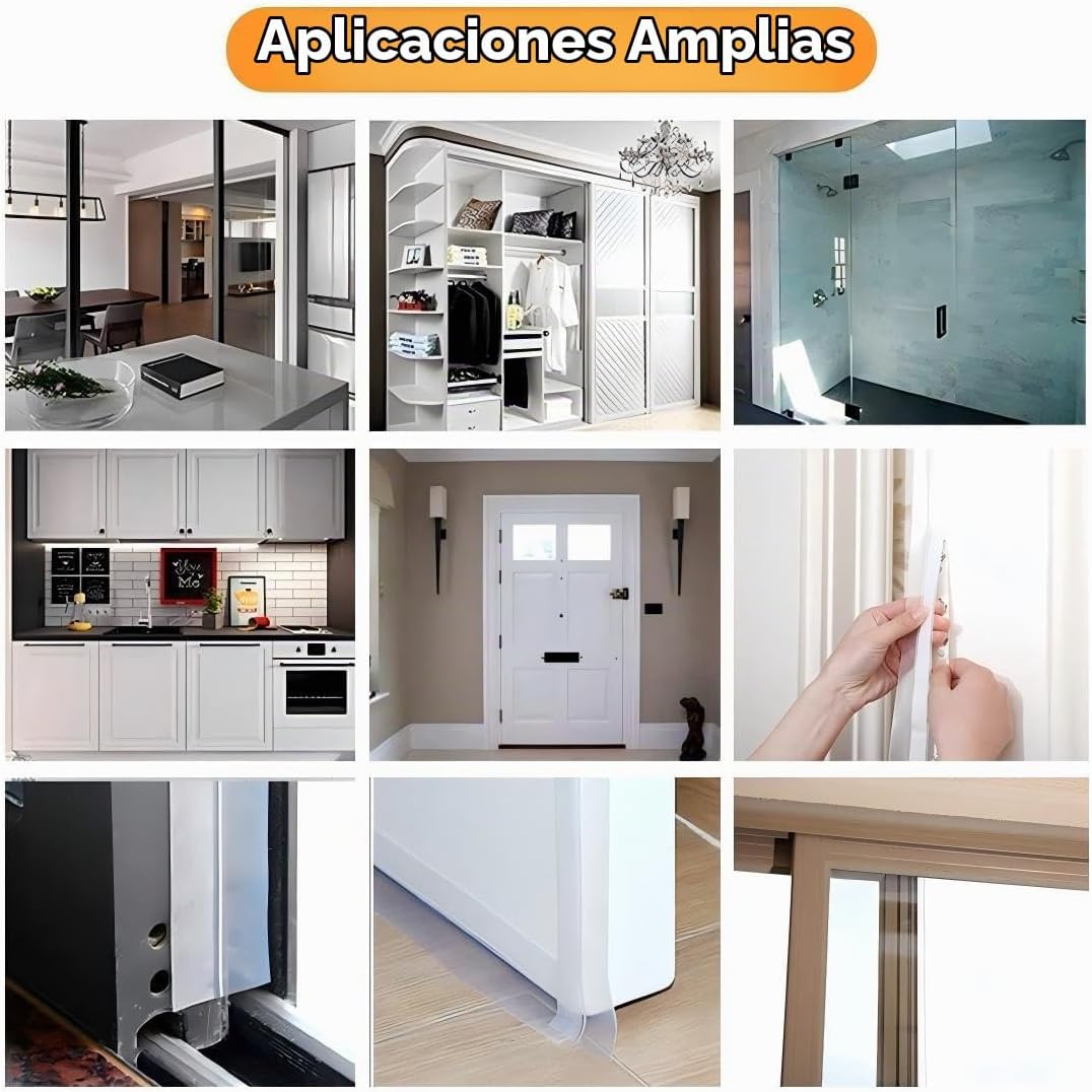 Tira de sellado de puerta de 33.5 pies, sello inferior de puerta de...