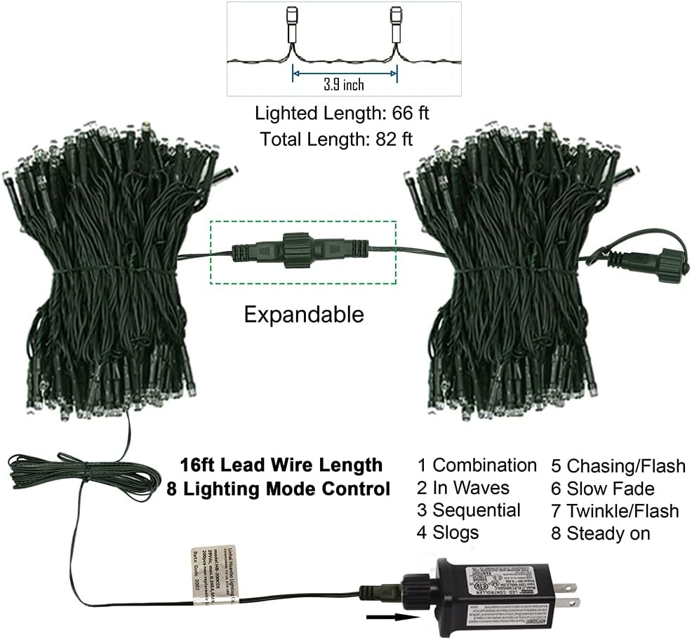HOME LIGHTING Luces de Cadena de Hadas LED de 200 unidades y 66 pie...