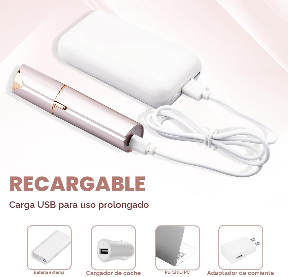 innobeaut Removedor de vello facial sin dolor para mujeres, recarga...