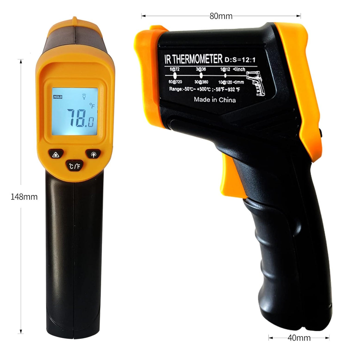 Pistola de termómetro infrarrojo digital para cocinar, barbacoa, ho...
