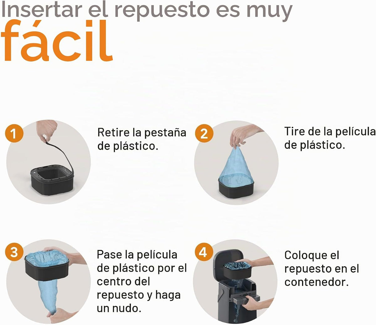Pet Genie Bolsas de recambio | Paquete de 1 jumbo, 28 pies en total...