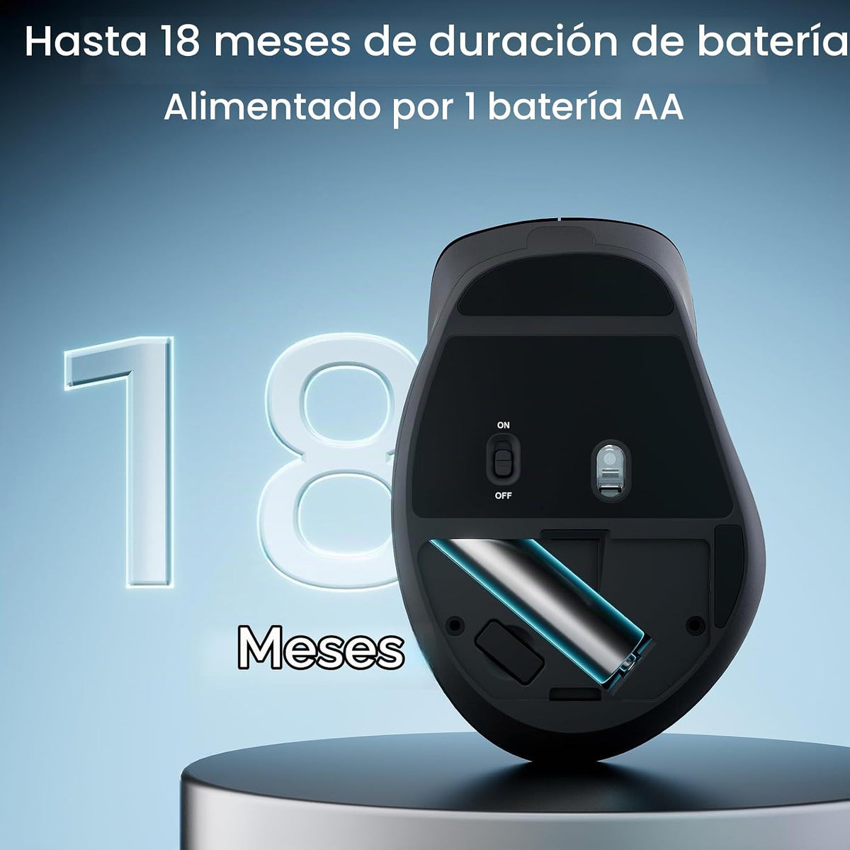 Ratón Bluetooth inalámbrico, mouse ergonómico multidispositivo con...