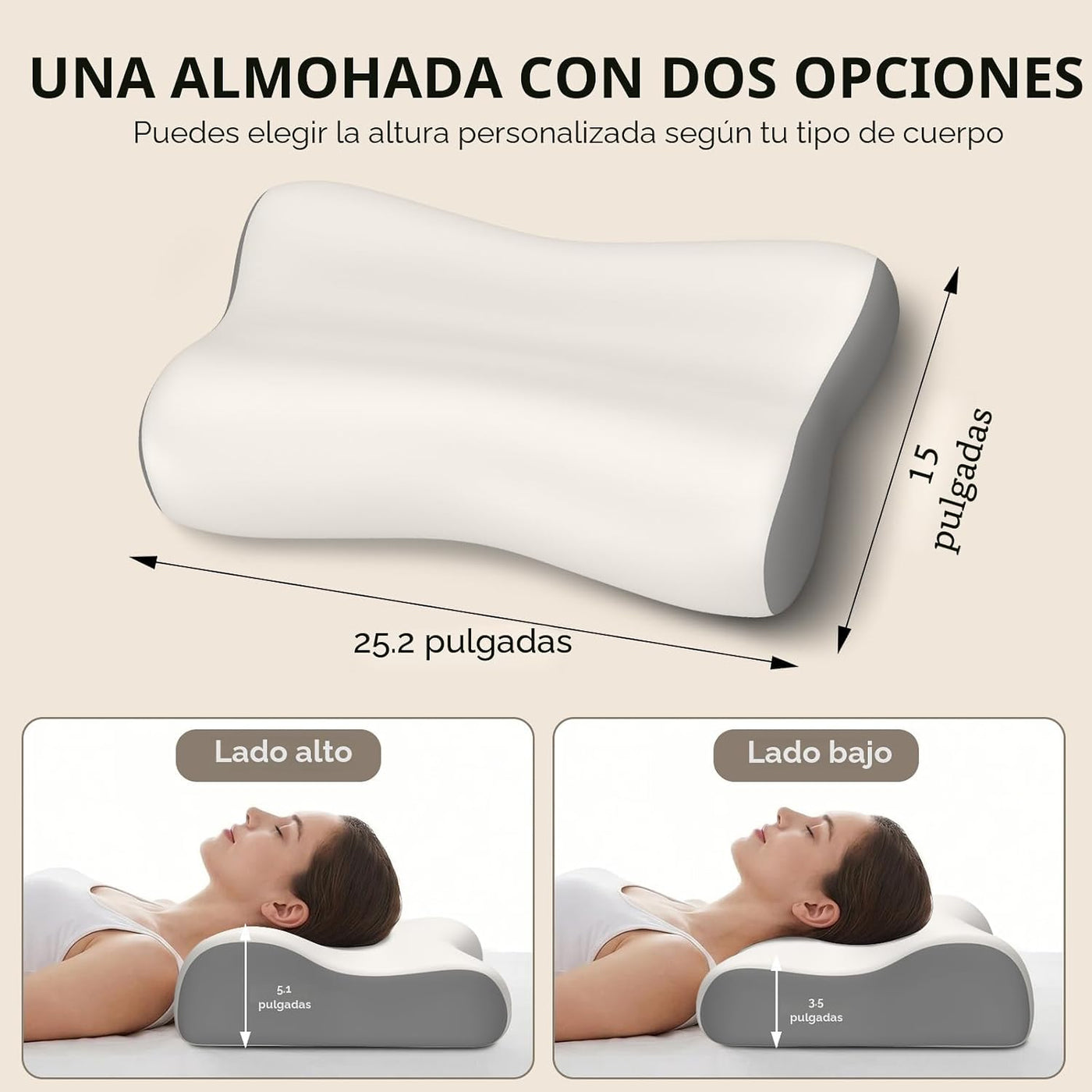 Polovo Almohada cervical para el cuello \u2013 Almohada ergonómica...
