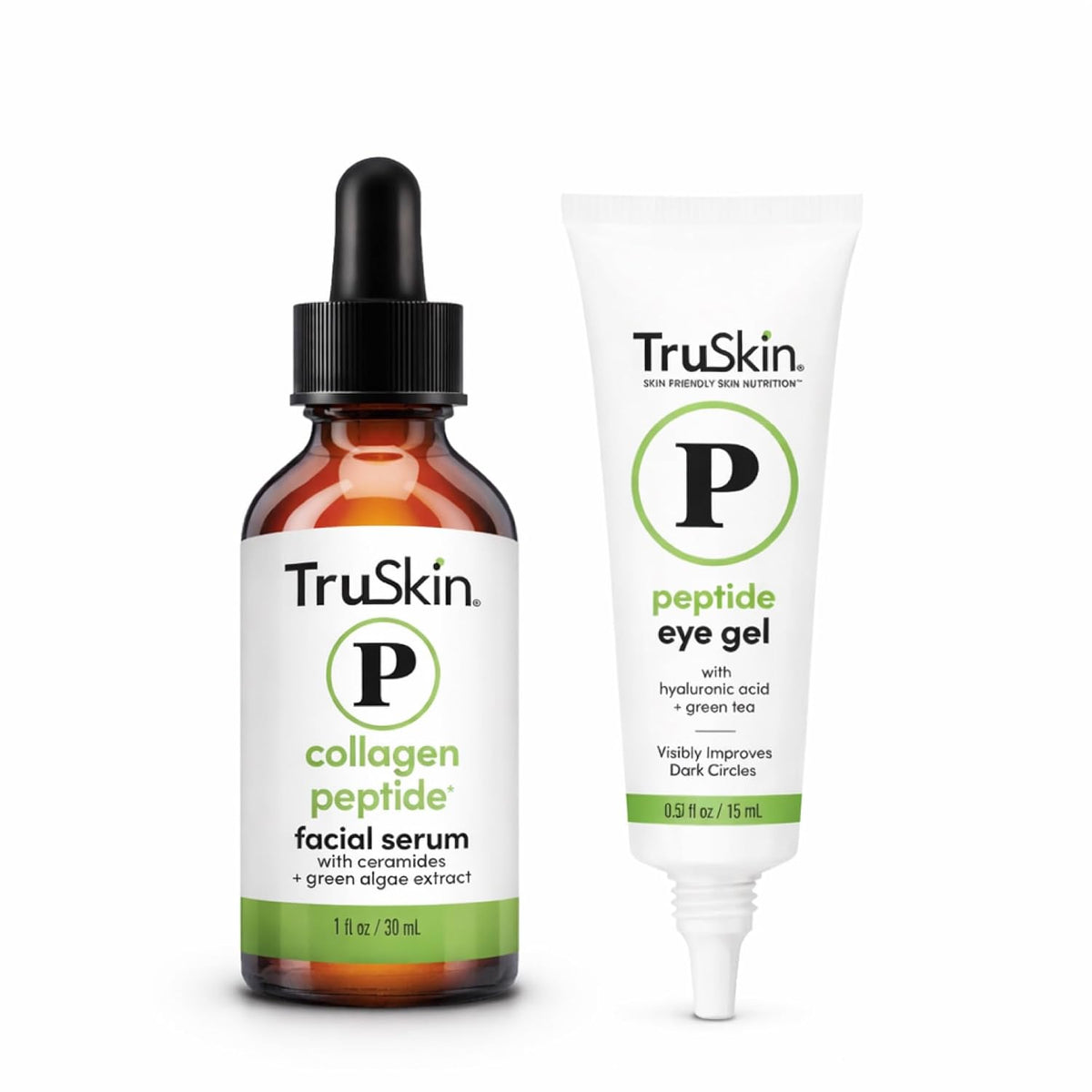 TruSkin Peptide Duo - Suero de péptido de colágeno 1 oz con gel par...