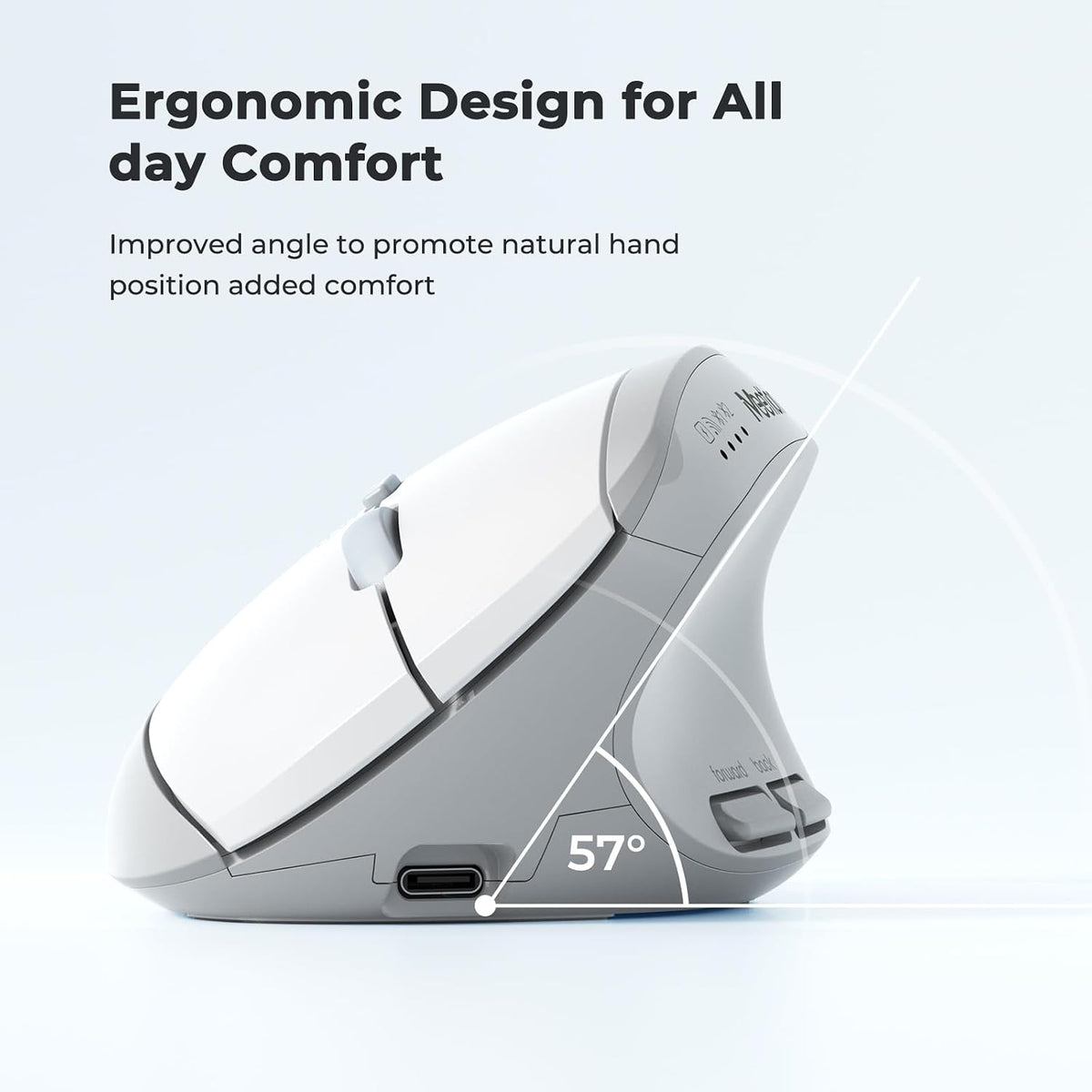 MEETION Ratón vertical ergonómico, ratón inalámbrico Bluetooth - Bl...
