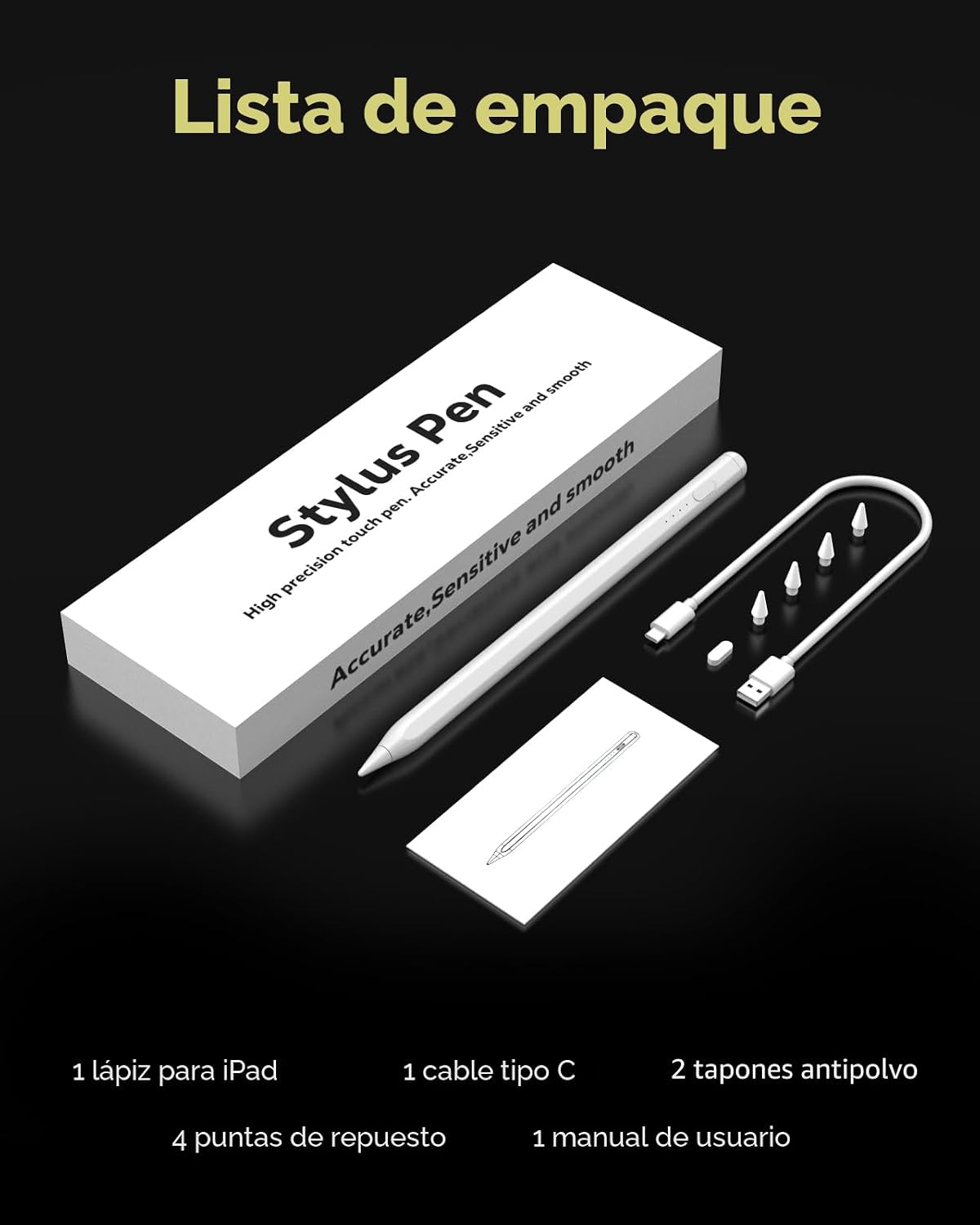 Moko Pencil para iPad (A16) de 11.ª y 10.ª generación, carga rápida...