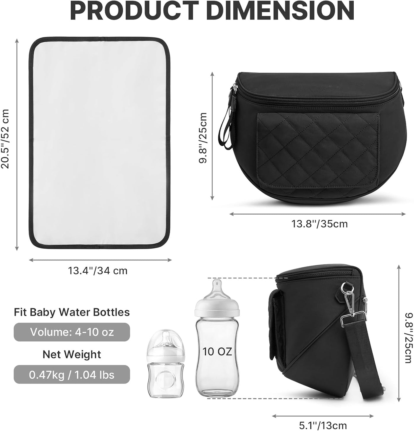 G4Free Pequeña bolsa de pañales con cambiador portátil, de nailon,...