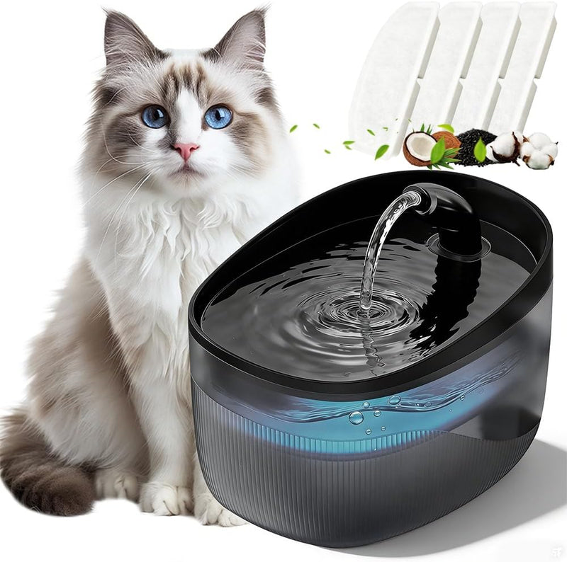 Delightpaw Fuente de agua para gatos, 74 oz\/2.2 L, fuente de agua...