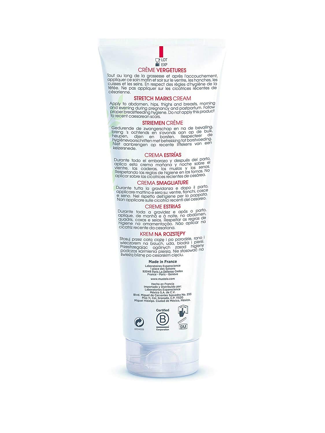 Mustela Crema de estrías de maternidad para el embarazo, hidratante...
