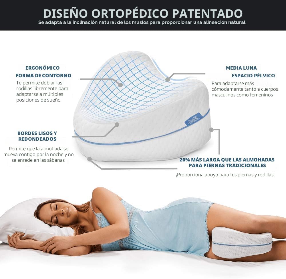 Contour Legacy - Almohada de apoyo de espuma para piernas y rodilla...