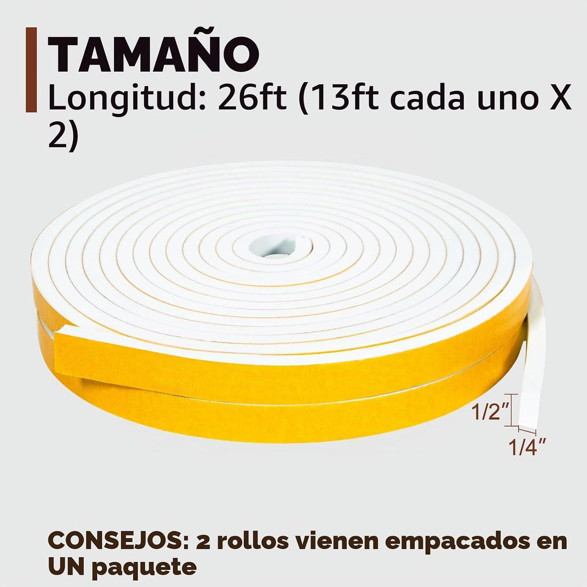 Yotache Cinta aislante para ventanas de puertas blancas de 1\/2 ...