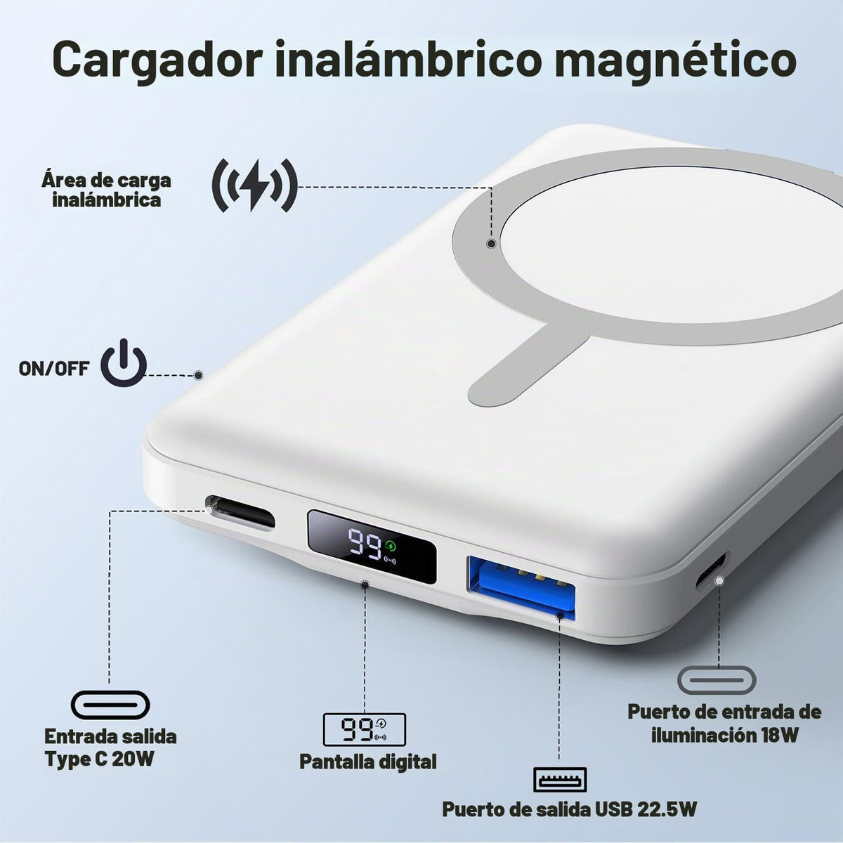 AOGUERBE para cargador portátil MagSafe, cargador magnético de 1000...