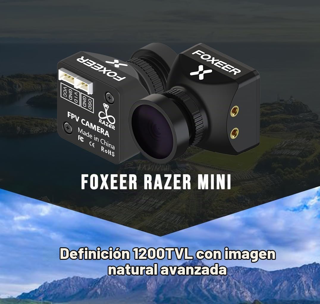 FOXEER Cámara FPV Razer Mini 1200TVL 1\/3" Sensor CMOS Lente de...
