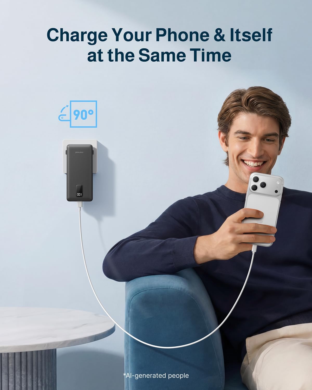 Cargador portátil charmast de 10000 mAh con cables integrados y enc...
