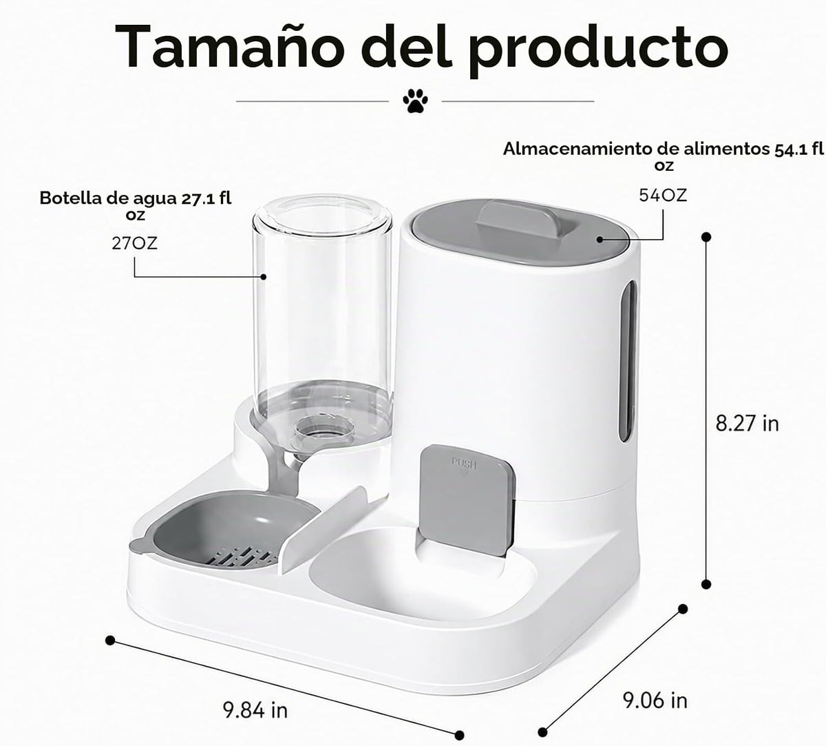 Dispensador automático de comida para gatos y cuenco de agua, alime...