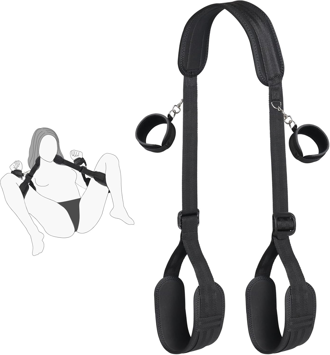 Sex Bondage BDSM Kit de restricciones de cama con esposas del cuell...