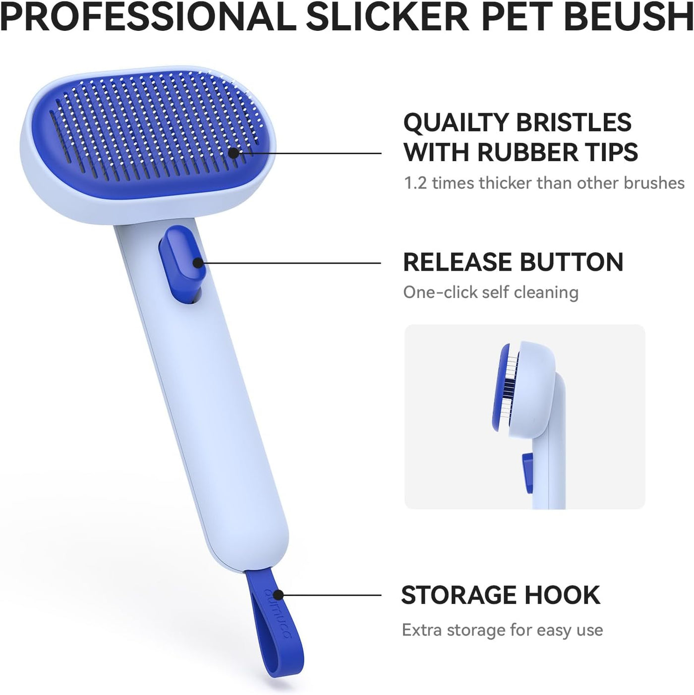 Aumuca Cepillo Deslizante de Autolimpieza para Gatos